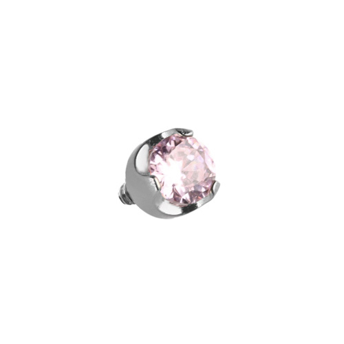 Titanium attachment with pink zirconia - silver - TNA-117