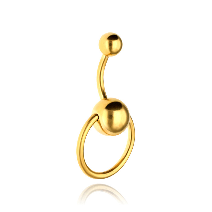 Belly button ring with circle gold - KP-005