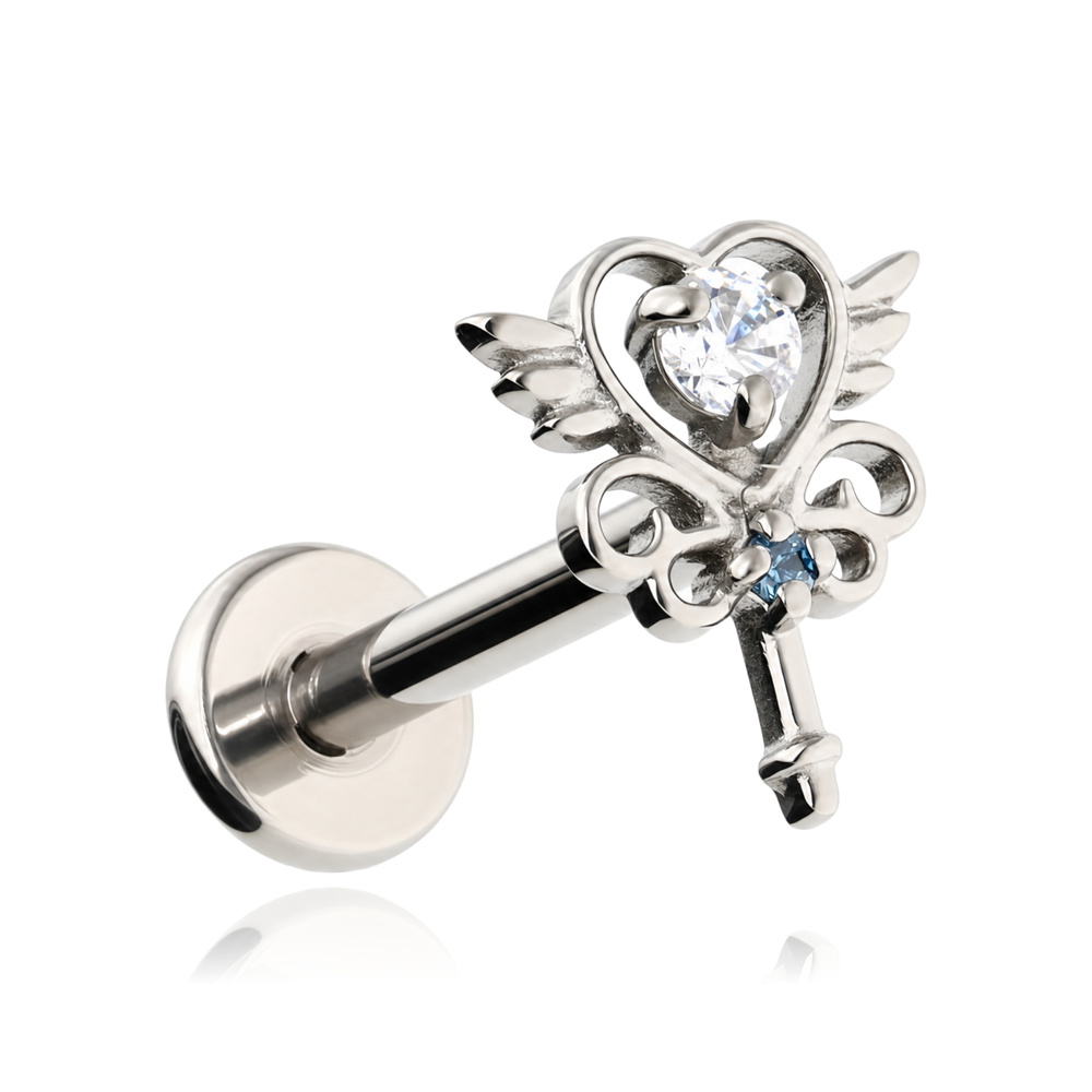 Titanium labret wand - silver