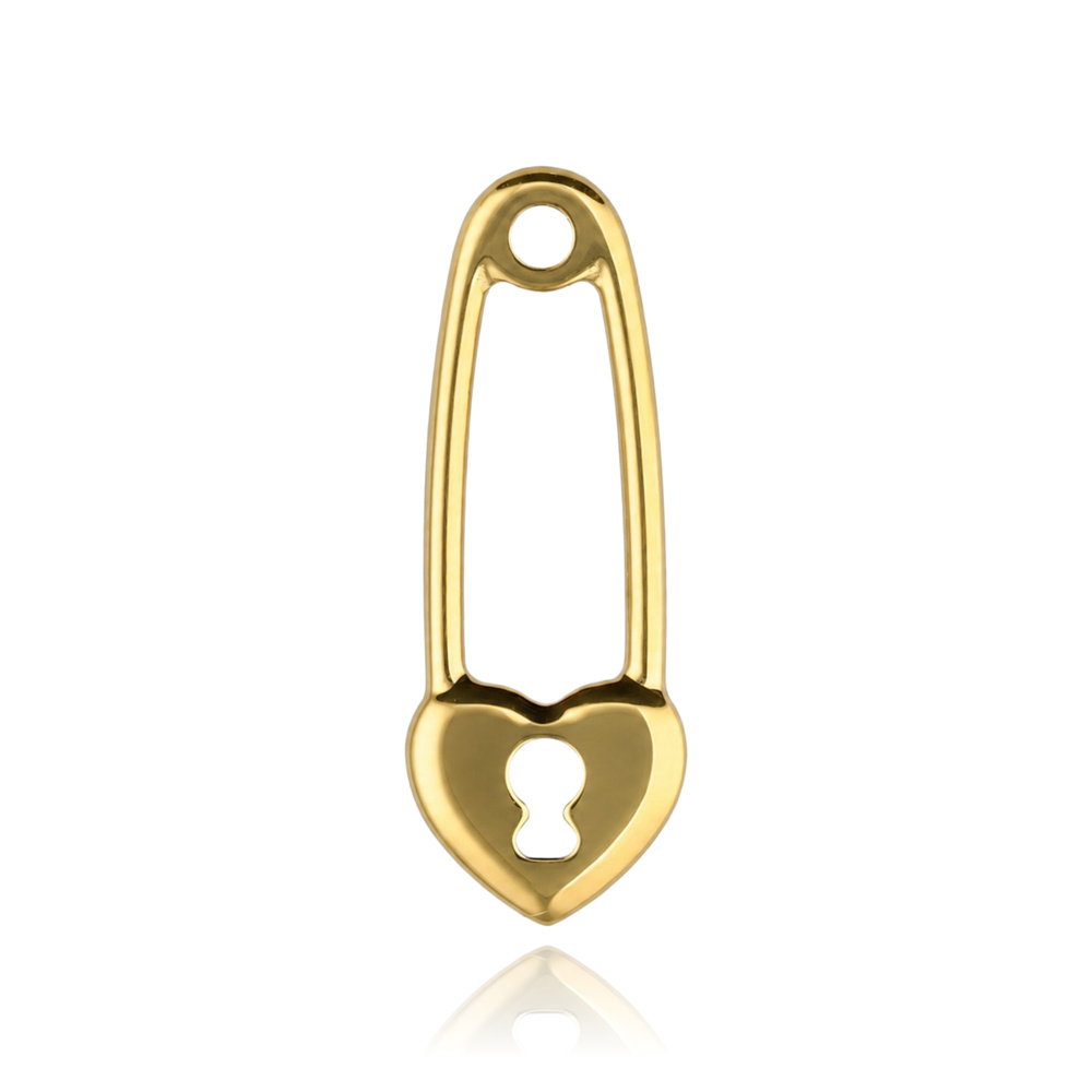 Tytanowa charms - agrafka - złoty - D-110
