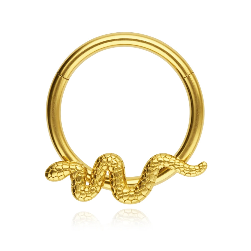 Gold snake clicker ring - K-039