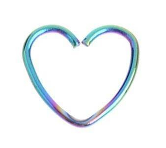 Earring Continuous Bifurcated colored heart - CON-002