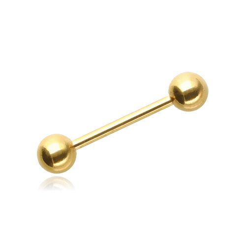 Titanium barbell - female thread - gold - TSZ-007