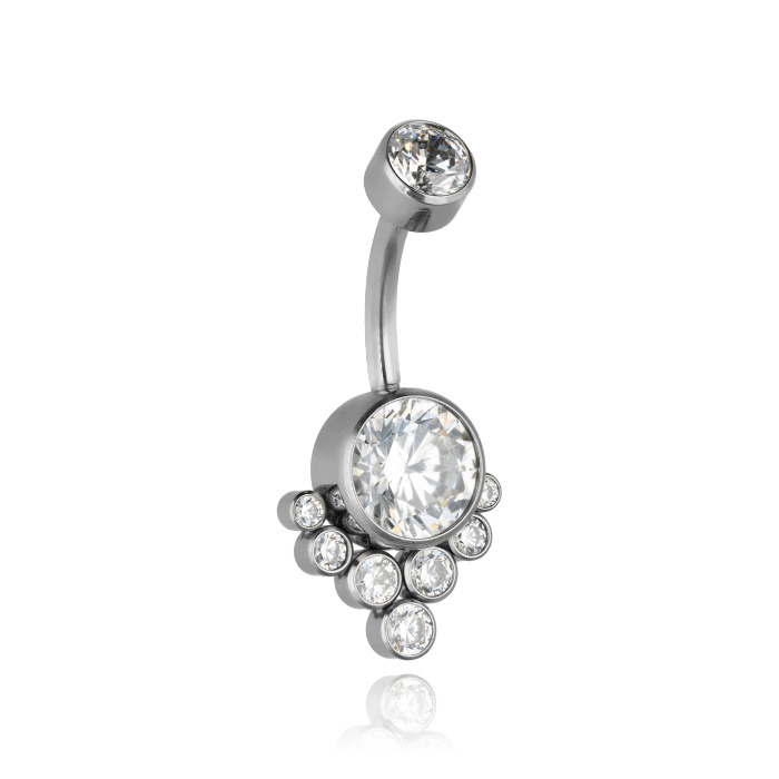 Titanium Belly button ring white - TPP-022