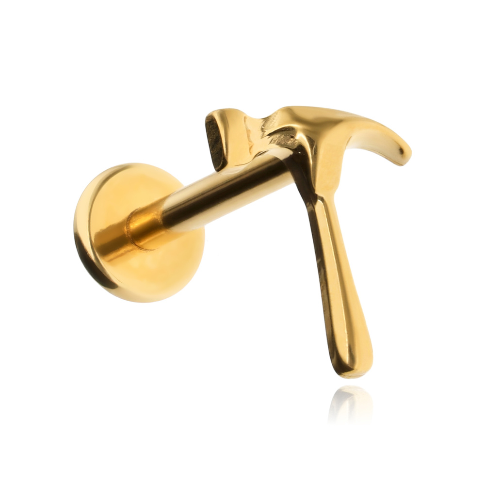 Titanium labret hammer - gold
