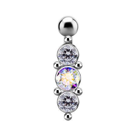 Titanium Belly button ring - Premium Zirconia colored - TPP-034