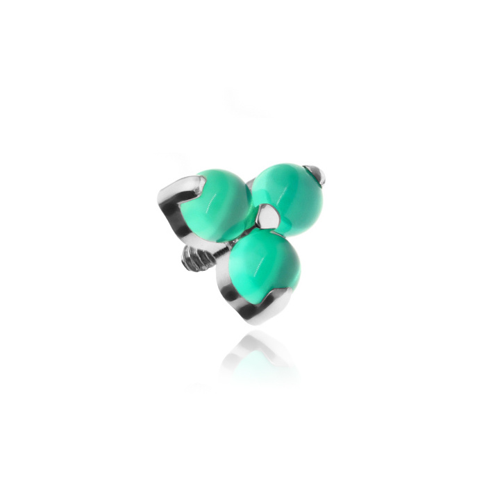 Titanium attachment with green Aventurine - silver - TNA-053