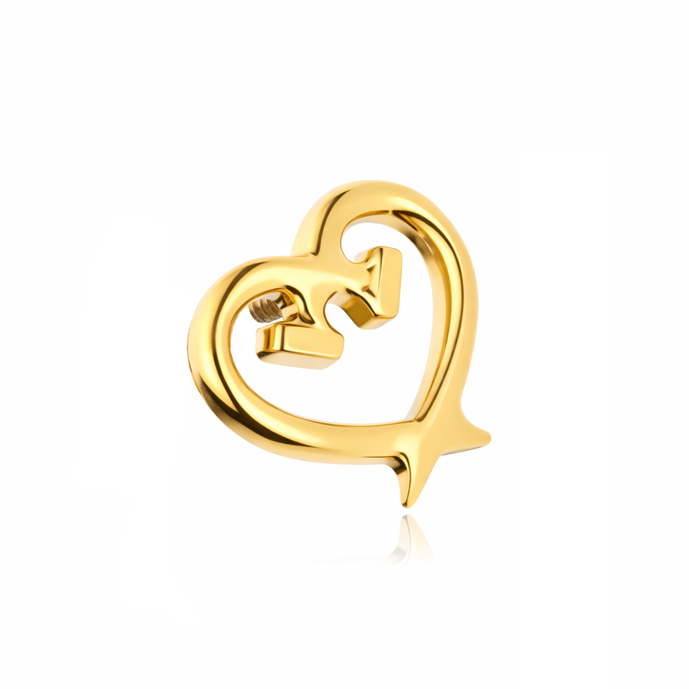 Titanium attachment heart of nails - gold - TNA-228
