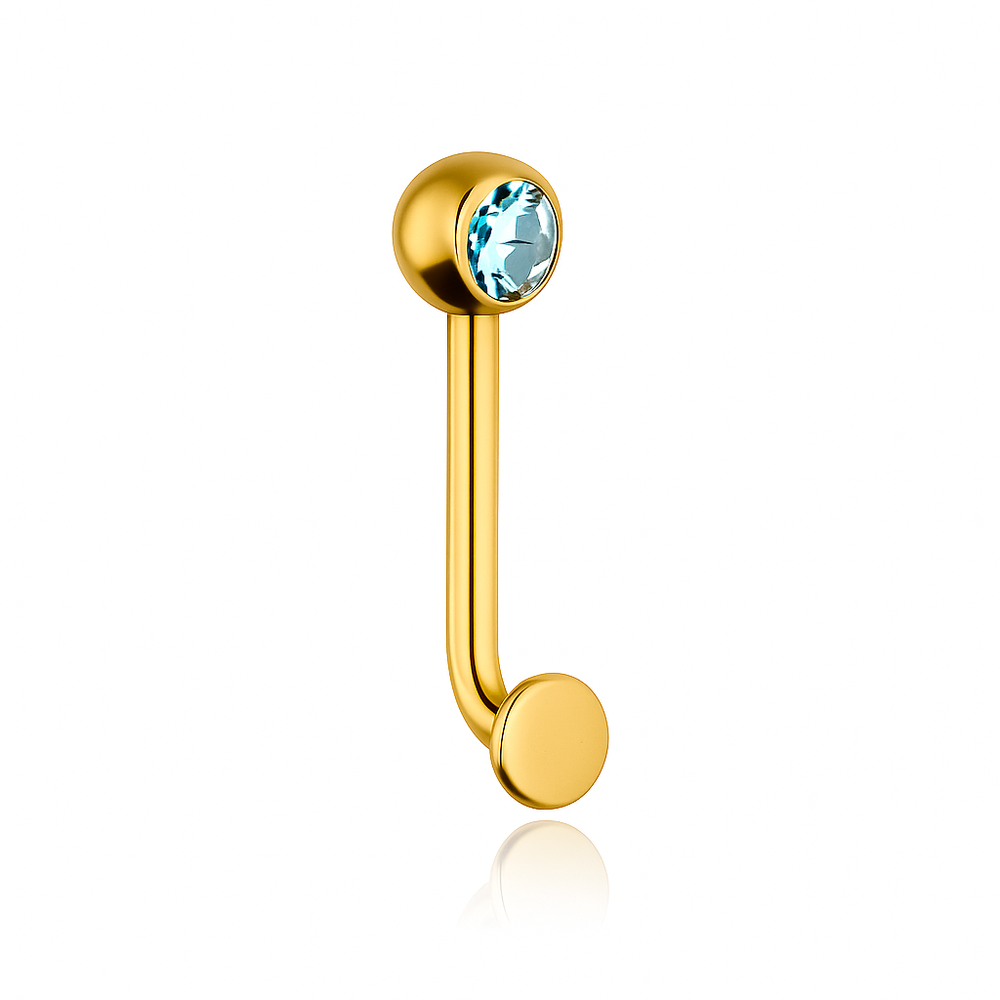 Intimate earring - CHRISTINA L with blue zirconia - gold - TI-004