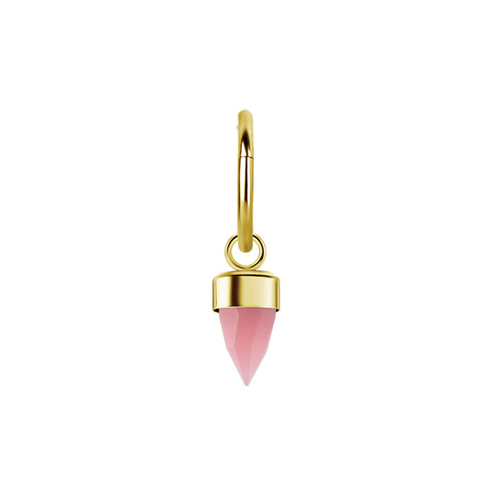 Charms - pink cone - gold - D-096
