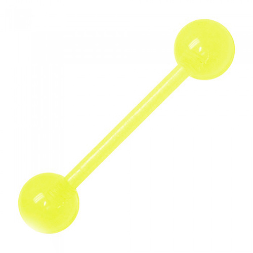 Tongue barbell matt yellow - KJ-048