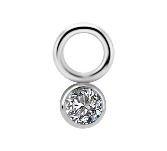 Tytanowy Charms - PREMIUM ZIRCON - srebrny - D-032