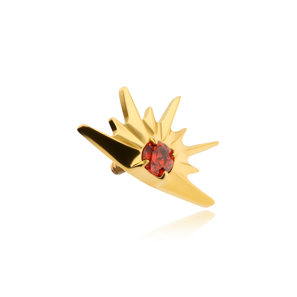 Titanium attachment with red zirconia - gold - TNA-214