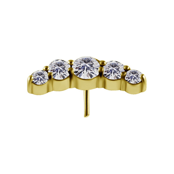 Attachment push in - cluster with white zirconia - CoCr NF - gold - PI-057