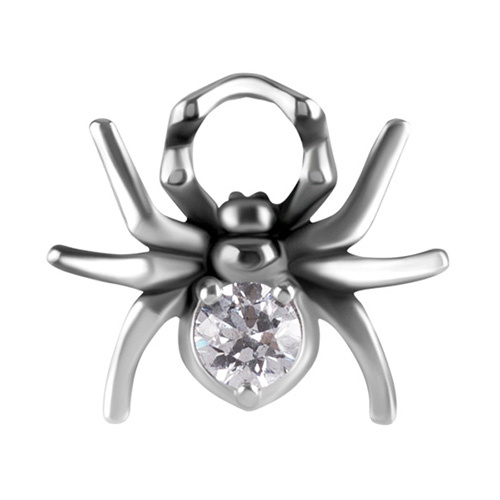 Charms - CoCr NF - silver spider - PREMIUM ZIRCONIA - D-041