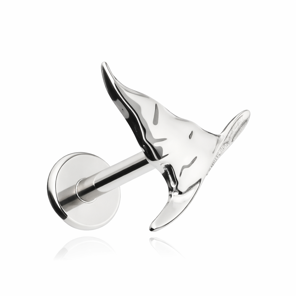 Titanium labret witch's hat - silver