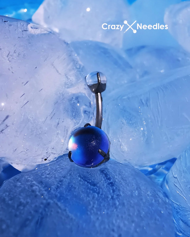 Tytanowy kolczyk do pępka - frozen - TPP-008