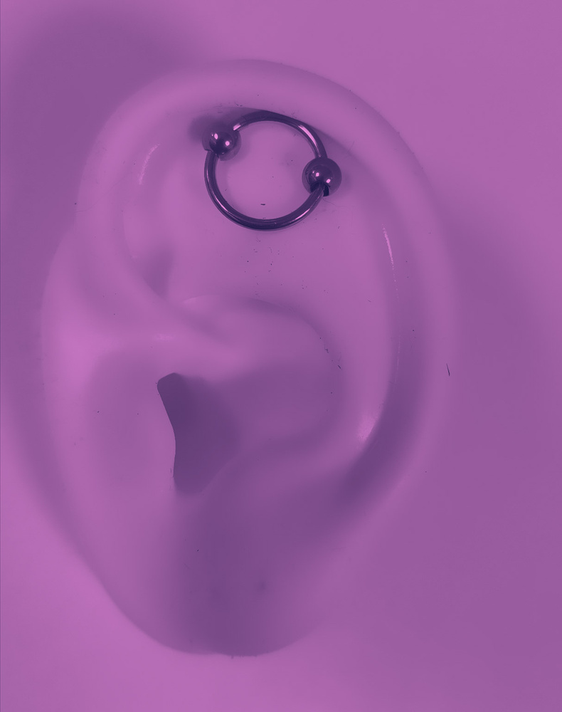 Tytanowy łącznik - kulka z dziurką - srebrny - TCZ-025