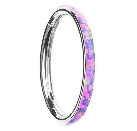 Titanium CLICKER ornamental ring with opal op38 - TK-003