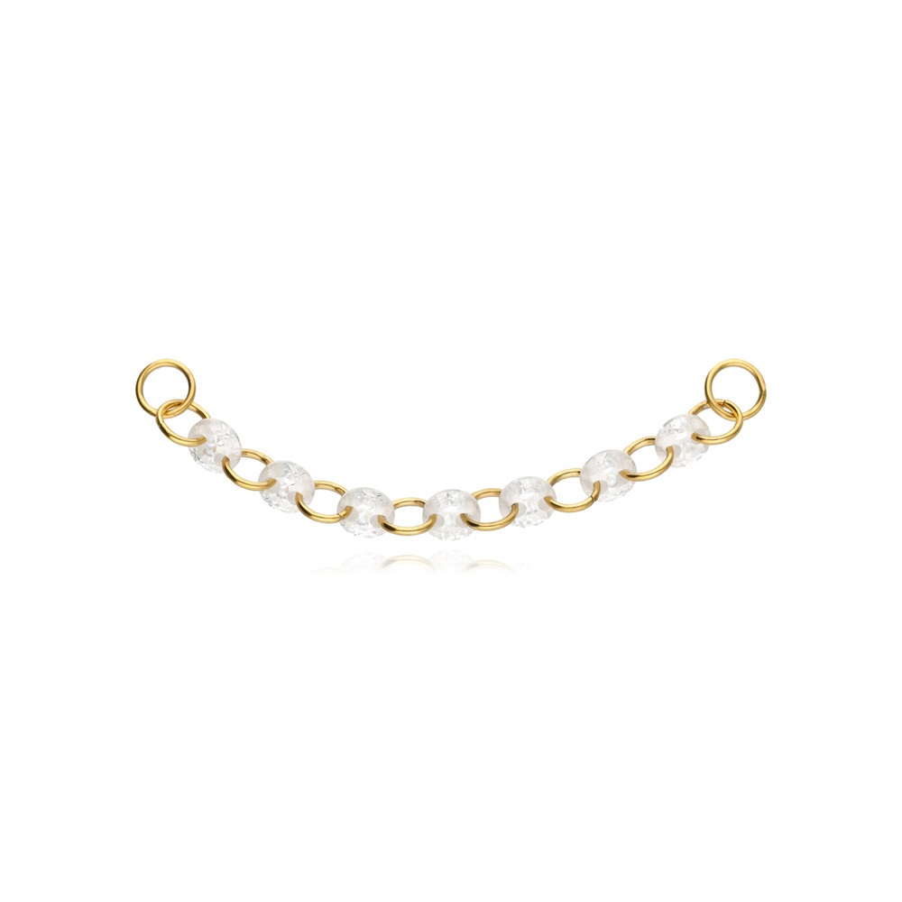 Titanium Chain with White Zirconia - silver - D-097