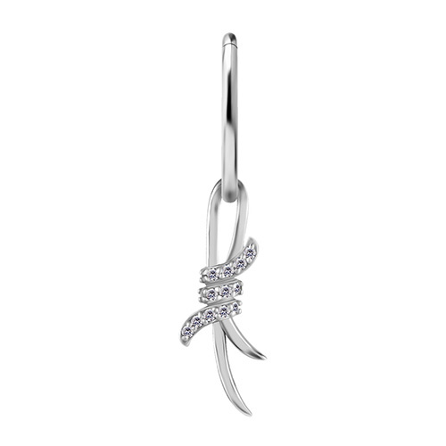 Charms - CoCr NF - ozdobny srebrny z białymi PREMIUM ZIRCONIA - D-050