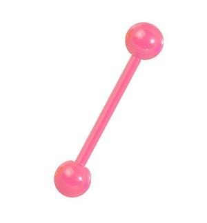 Tongue barbell matte pink - KJ-048