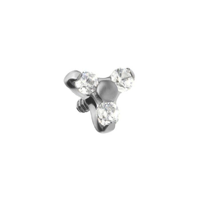 Titanium attachment with white zirconia - silver - TNA-067