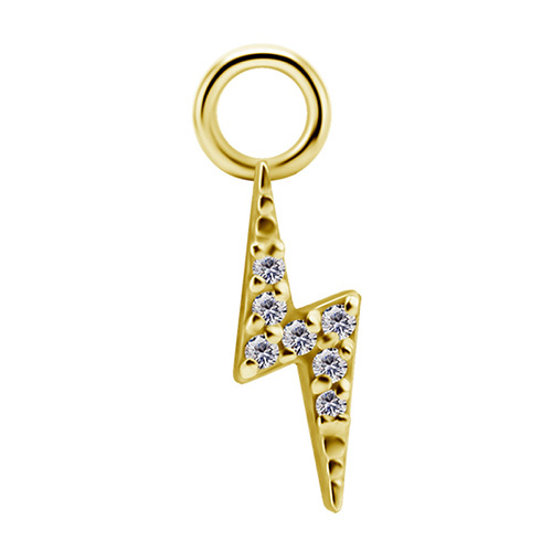 Charms - CoCr NF - gold lightning with white PREMIUM ZIRCONIA - D-051