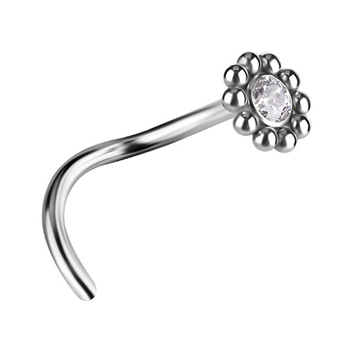 Titanium nose screw with white premium Zirconia - TN-031