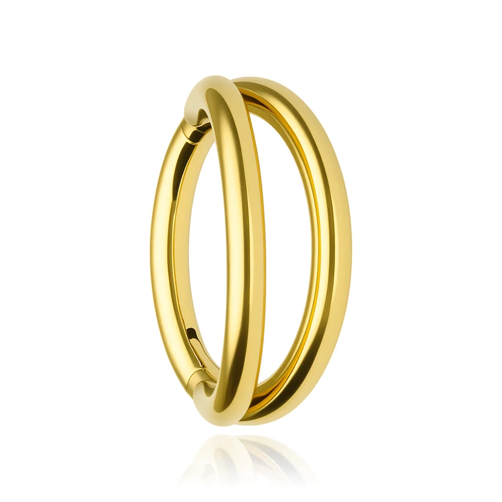Titanium piercing ring clicker double - gold - TK-006