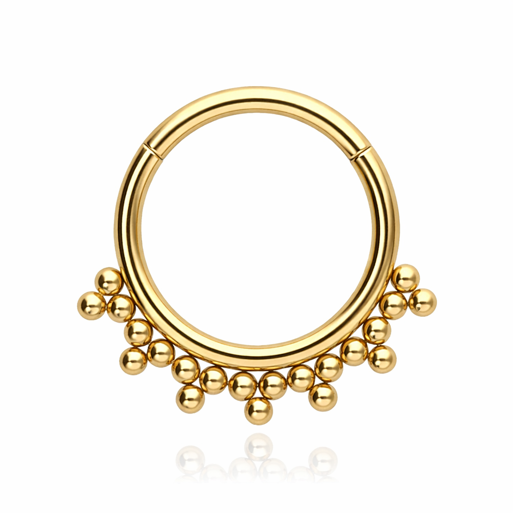 Titanium piercing ring decorative clicker - gold - TK-017