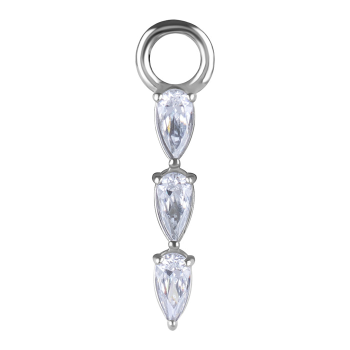 Charms - CoCr NF with white zirconia - silver - D-105
