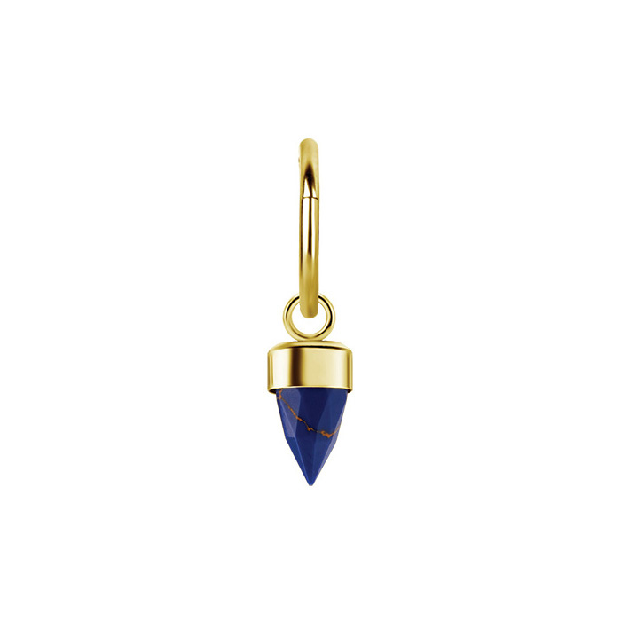 Charms - navy blue cone - gold - D-096