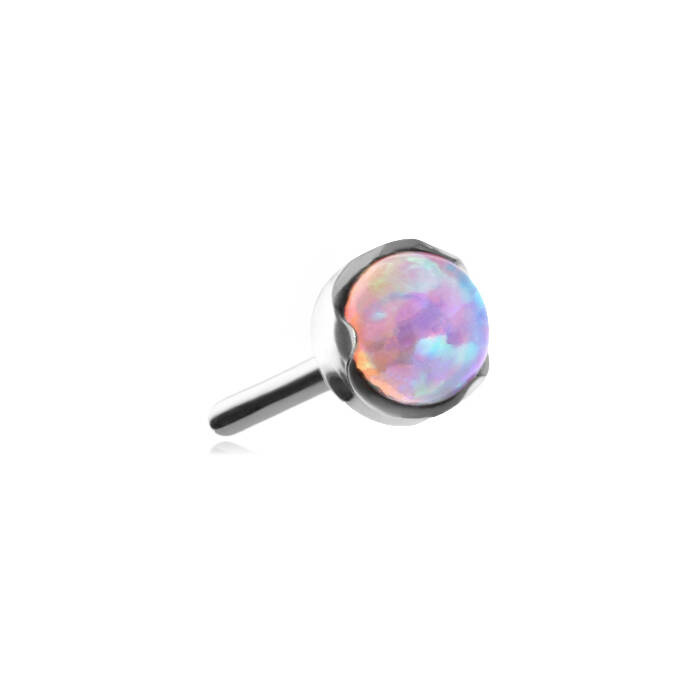 Titanium attachment PUSH IN - silver with light purple opal - TPI-001