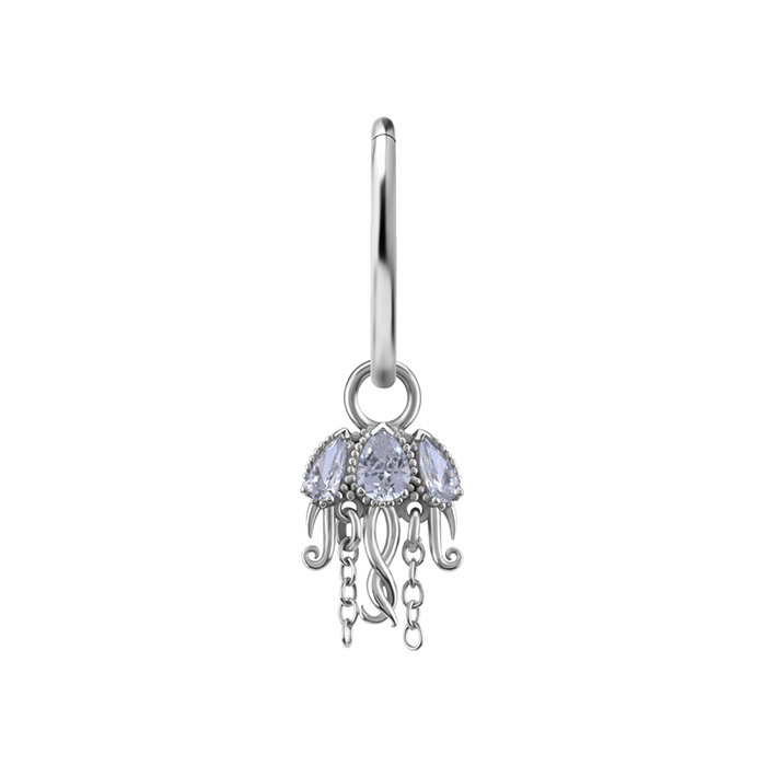 Charms - CoCr NF - openwork with white zircons - silver - D-087
