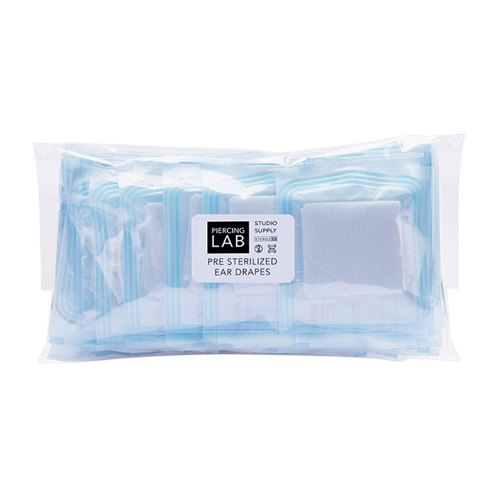 Ear Drapes - non-woven gauze pads with a hole for piercing - NK-044