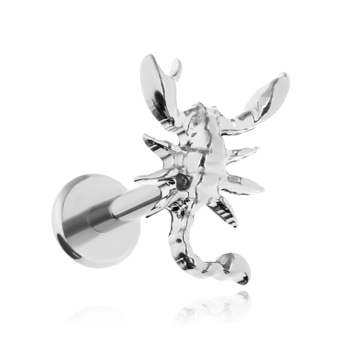 Titanium labret scorpion - silver