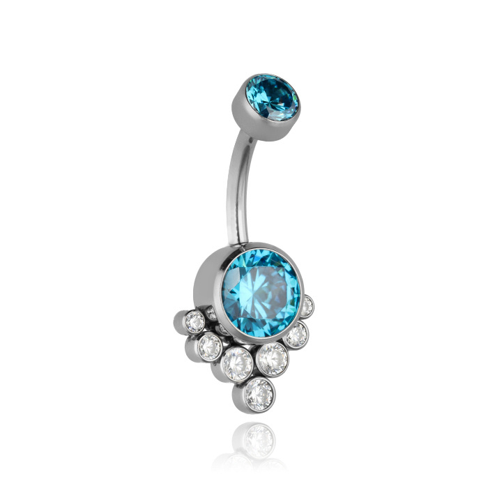 Titanium Belly button ring blue - TPP-022