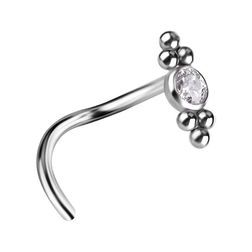 Titanium nose screw with white premium Zirconia - TN-027