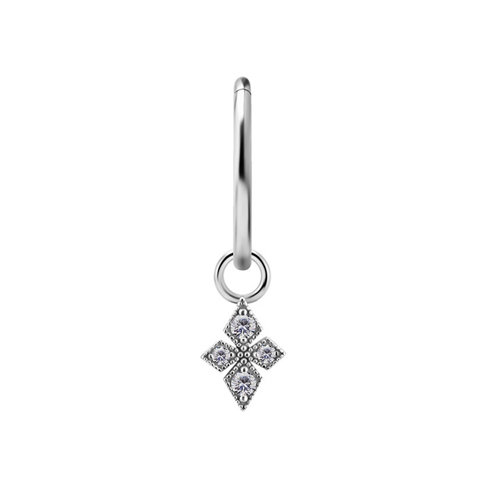 Charms - CoCr NF - openwork with white zircons - silver - D-086