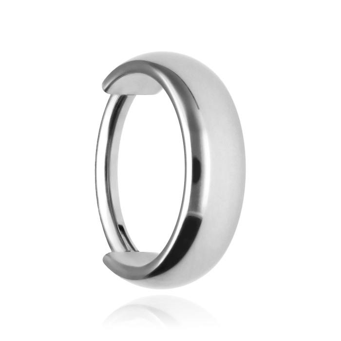 Titanium piercing ring clicker wedding ring - silver - TK-026