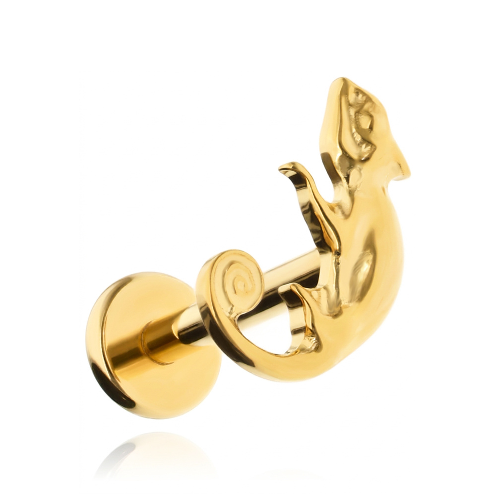 Titanium labret chameleon - gold