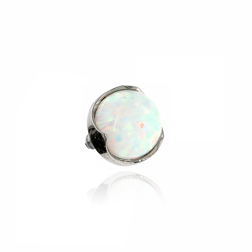 Titanium attachment for pins with light blue opal OP17 - TNA-024