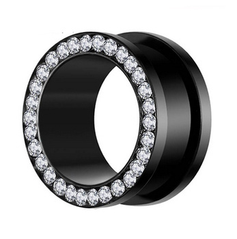 Tunnel - black with white zircons - PT-003