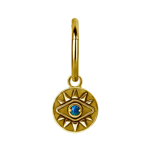 Charms - eye with opal - gold - D-056