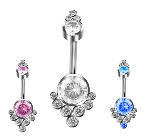 Titanium Belly button ring white - TPP-020