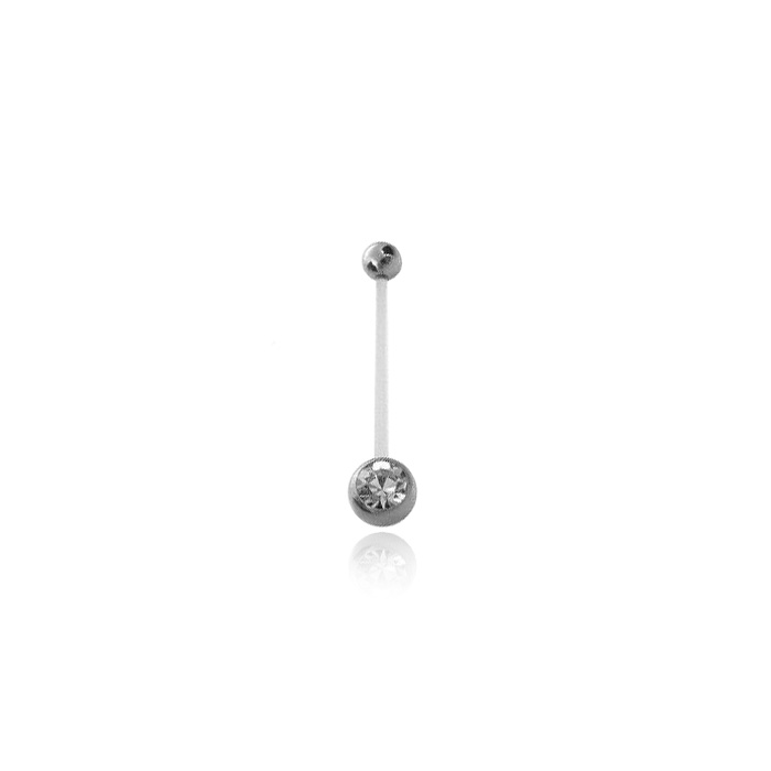 Belly button ring piercing for pregnant women white - BioFlex - KP-018