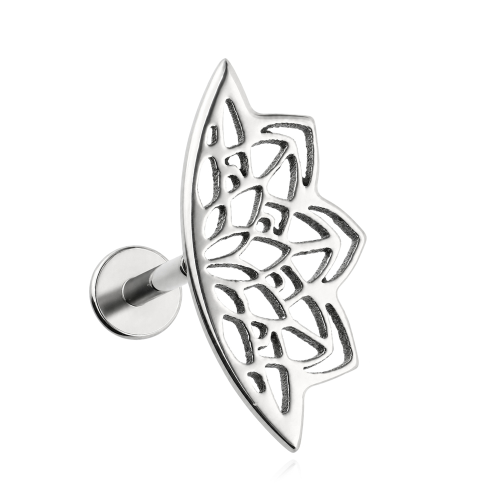 Titanium labret - death - silver