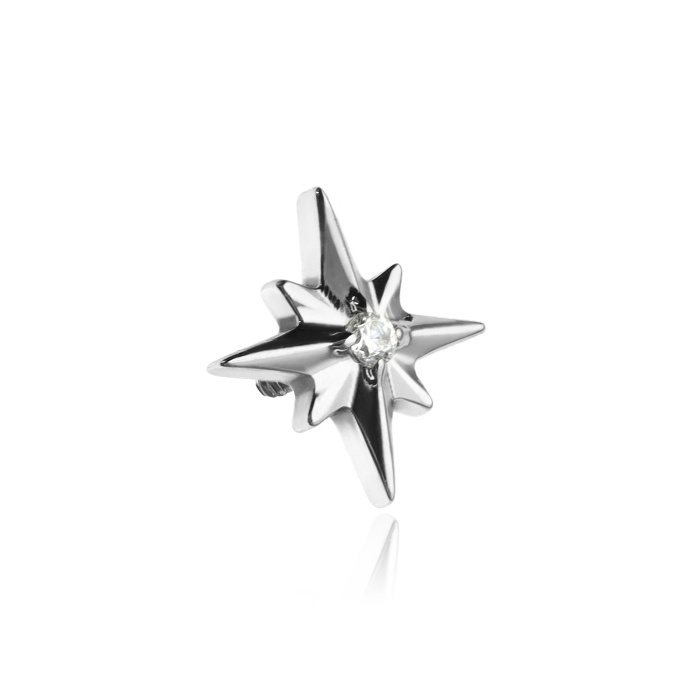 Titanium attachment star with zirconia - silver - TNA-165