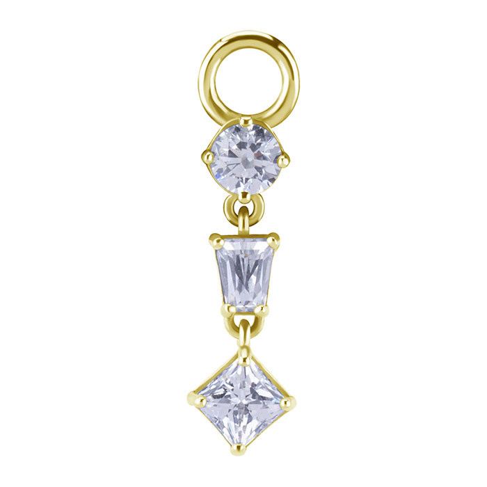 Charms - CoCr NF with white zirconia - gold - D-104
